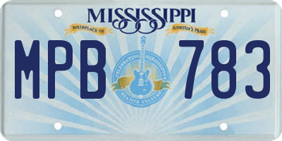 MS license plate MPB783