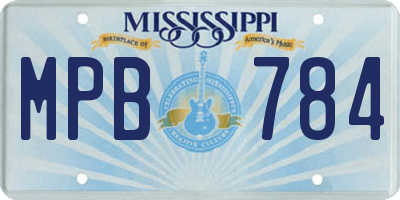 MS license plate MPB784