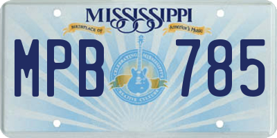 MS license plate MPB785