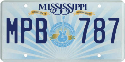 MS license plate MPB787