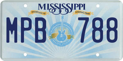 MS license plate MPB788