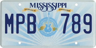 MS license plate MPB789