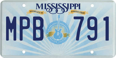 MS license plate MPB791
