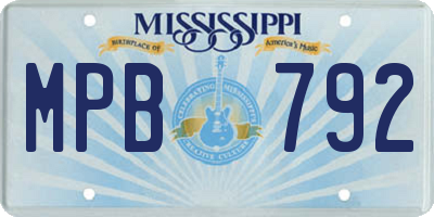 MS license plate MPB792