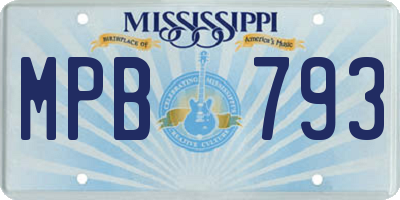 MS license plate MPB793