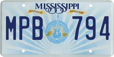 MS license plate MPB794
