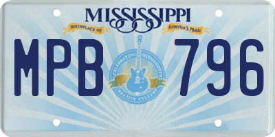 MS license plate MPB796