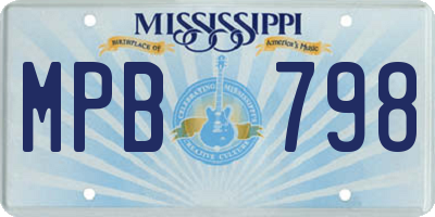 MS license plate MPB798