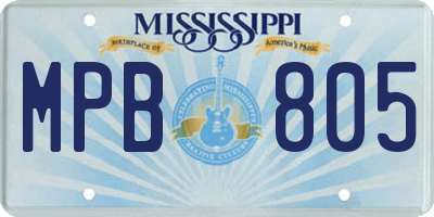 MS license plate MPB805