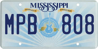 MS license plate MPB808