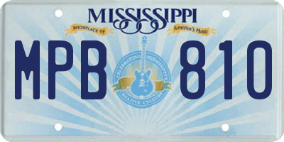 MS license plate MPB810