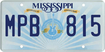 MS license plate MPB815