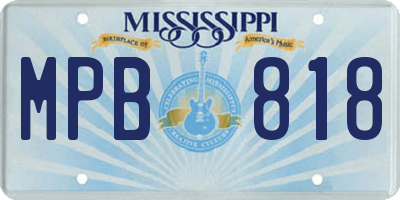 MS license plate MPB818