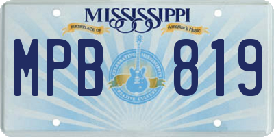 MS license plate MPB819