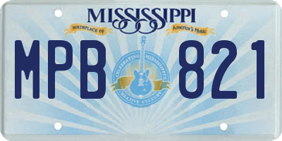 MS license plate MPB821