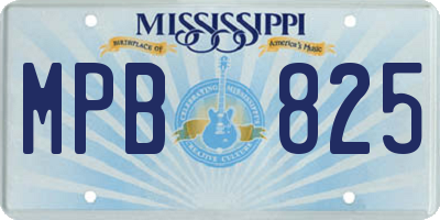 MS license plate MPB825