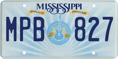 MS license plate MPB827