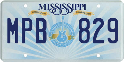 MS license plate MPB829