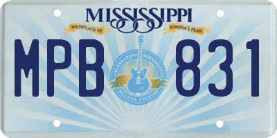 MS license plate MPB831