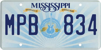 MS license plate MPB834