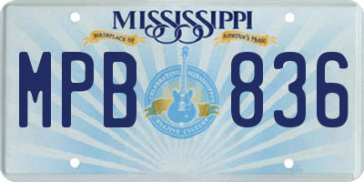 MS license plate MPB836