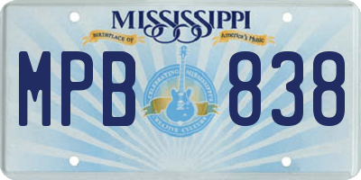 MS license plate MPB838