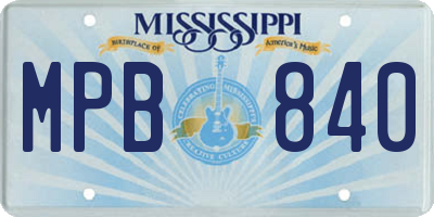 MS license plate MPB840