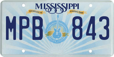 MS license plate MPB843