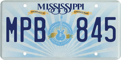 MS license plate MPB845