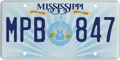 MS license plate MPB847