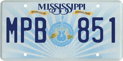MS license plate MPB851