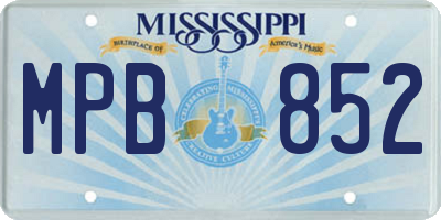 MS license plate MPB852
