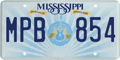 MS license plate MPB854