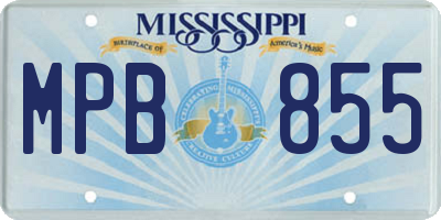 MS license plate MPB855