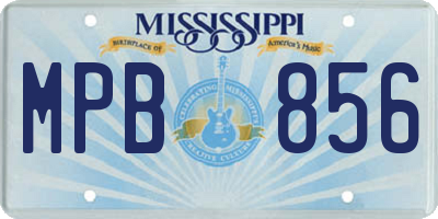 MS license plate MPB856