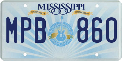 MS license plate MPB860