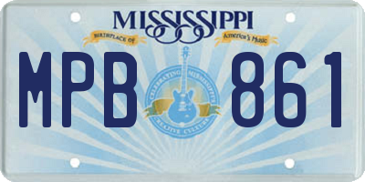 MS license plate MPB861