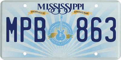 MS license plate MPB863