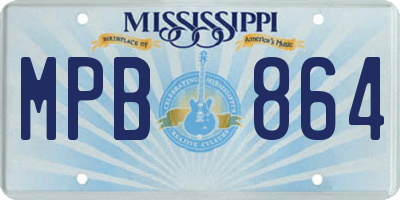 MS license plate MPB864
