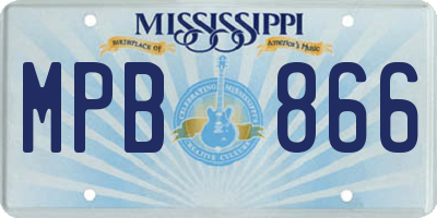 MS license plate MPB866