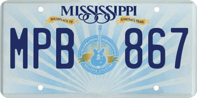 MS license plate MPB867