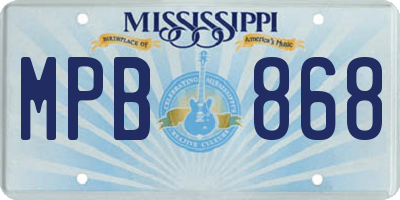 MS license plate MPB868