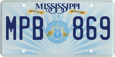 MS license plate MPB869
