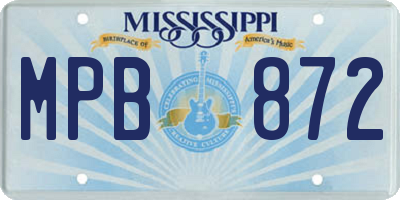 MS license plate MPB872