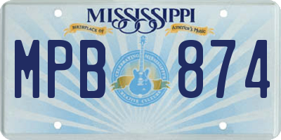 MS license plate MPB874
