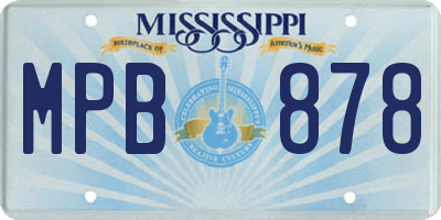MS license plate MPB878