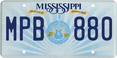 MS license plate MPB880