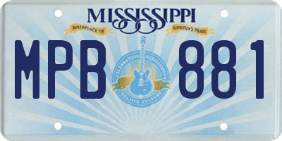 MS license plate MPB881