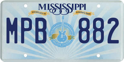 MS license plate MPB882