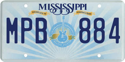 MS license plate MPB884